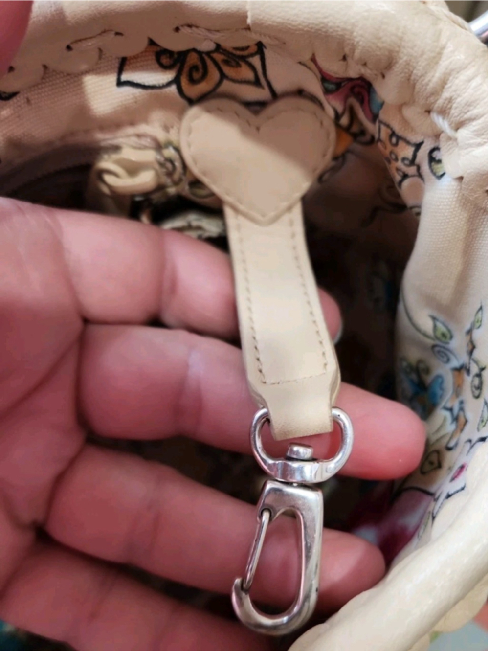 Y2K Brighton Woven Straw & Leather Flowers Boho Bucket Bag, EUC - Picture 8 of 16
